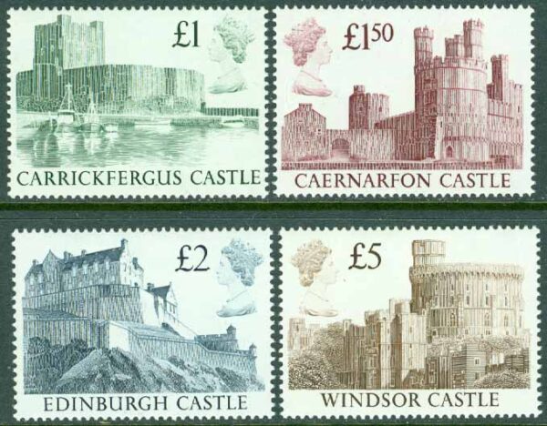 England - M 1174-1177 Borgar bl.a. Windsor, 4 kpl **