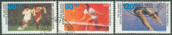 Tyskland - M 1353-1355 EM Fotboll & OS i Seoul 1988, serie 3 kpl