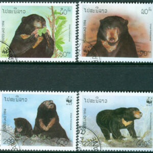 Laos – M 1410-1413 Malajbjörn – Naturskydd – WWF, 4 kpl stpl