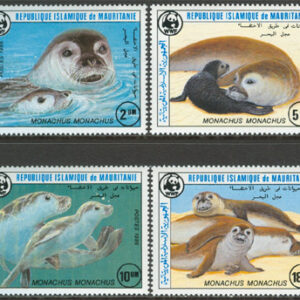 Mauretanien – M  871-874 Havsdjur – Munksälar – Naturskydd – WWF, 4 kpl **