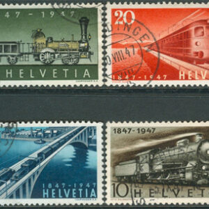 Schweiz – M  484-487 Schweiz Järnväg 100 år, 4 kpl stpl