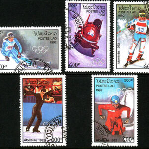 Laos – M 1290-1294 OS i Albertville 1992, 5 kpl stpl