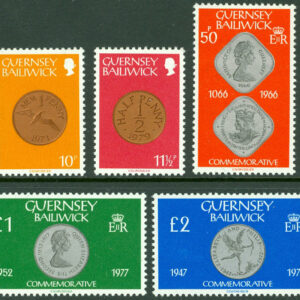 Guernsey – M  199-203 Mynt, 5 kpl **