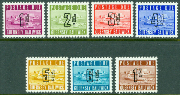 Guernsey - M P    1-7 Slottet Cornet  - Lösenmärken, 7 kpl **
