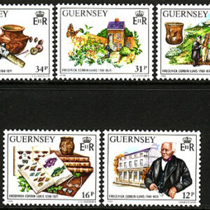 Guernsey – M  421-425 Frederick Corbin Lukis 200 år – Arkeolog, 5 kpl **
