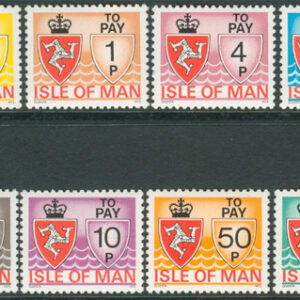 Isle of Man – M P    9-16 Landsvapen  – Portomärken, fin serie 8 kpl **