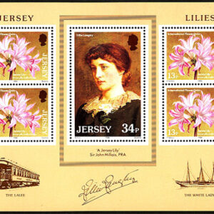 Jersey – M BL   4 Lilien från Jersey, konst, blommor. Block kpl **