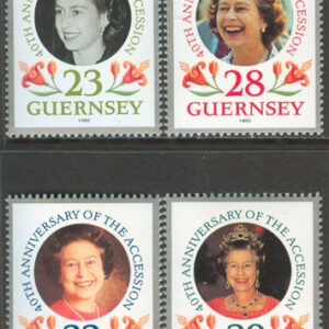 Guernsey – M  553-556 Drottning Elisabeth II på Tronen 40 år, 4 kpl **
