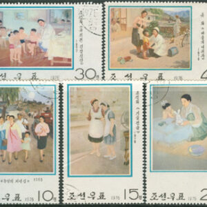 Nordkorea – M 1473-1477 Barn i konsten, 5 kpl stpl