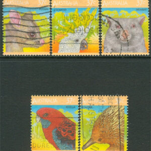 Australien – M 1041-1045 Djur i Australien bla Wombat – Kakadua, 5 kpl