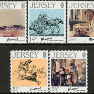 Jersey – M  388-392 Edmond Blampied 100 år – Konstnär, 5 kpl **