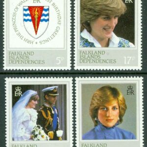 Falkland Islands Dep. – M  112-115 Prinsessan Diana 21 år, 4 kpl **