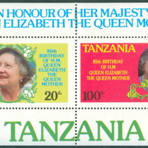 Tanzania – M Bl  42 Drottningmodern 85 år, block **