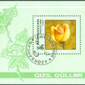Azerbajdzjan – M BL  24 Blommor – Rosor, Block stpl