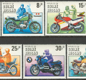 Guinea-Bissau – M  834-840 Motorcykeln 100 år bla Honda, 7 kpl **
