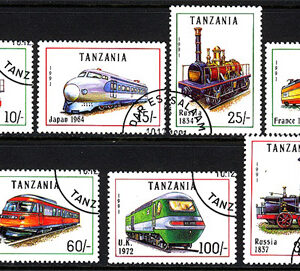 Tanzania – M 1022-1028 Tåg – Lok & Rälsbuss, serie 7 kpl stpl