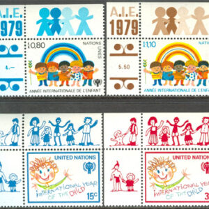 FN Geneve – New York – M  334-335, 83-84 Internationella Barnåret 79, 2utg 4 kpl **