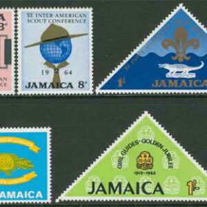 Jamaica – M  235-237, 242-243 Scouting, 2 utgåvor 5 kpl **