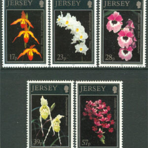 Jersey – M  607-611 Blommor – Orkidéer bla Jersey, 5 kpl **