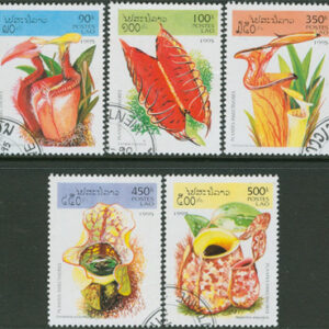 Laos – M 1475-1479 Blommor – Köttätande växter, 5 kpl stpl