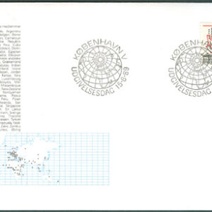 Danmark – FDC 1989-06-15 – Interparlamentariska Unionen 100 år, märke kpl Vinjett 1