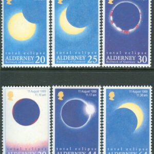 Alderney – M  131-136 Total solförmörkelse,  6 kpl **