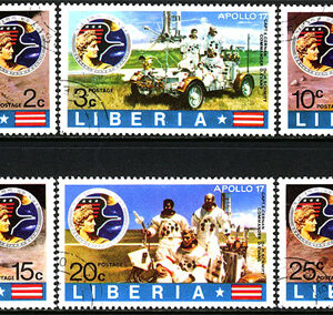 Liberia – M  862-867 Månlandning Apollo 17,  6 kpl stpl