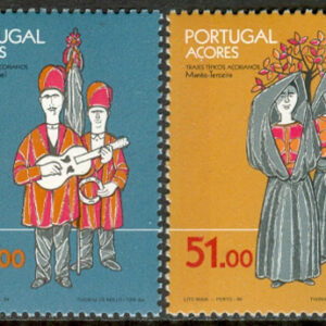 Azorerna – M  362-363 Folkdräkter, vacker serie 2 kpl **