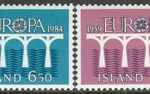 Island – F  651-652 Europa CEPT 1984 25 år, 2 kpl **