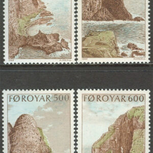 Färöarna – F  192-195 Vyer – Fågelberget på Suduroy, 4 kpl **