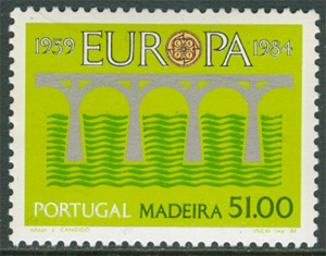 Madeira – M   90 Europa CEPT 1984 25 år, märke kpl **