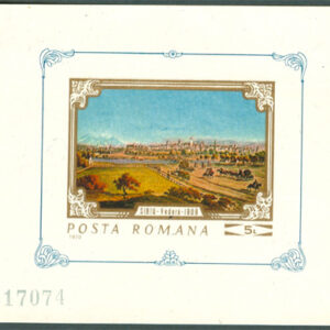 Rumänien – M BL  79 Konst – Vy över Hermannstadt 1808, Block **