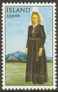 Island – F  435 Kvinna i nationaldräkt, 1 kpl **