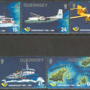 Guernsey – M  645-649 Flyg – Båtar – Postleveranser 25 år, 5 kpl **