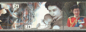 England – M 1387-1391 Elisabeth II 40 år på tronen, 5-strip kpl **