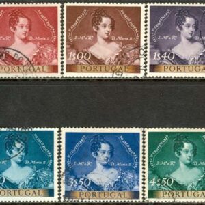Portugal – M  815-820 Frimärket 100 år – Drottning Maria II, 6 olika