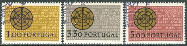Portugal - M 1000-1002 6:e Kulturkongressen, 3 kpl stpl