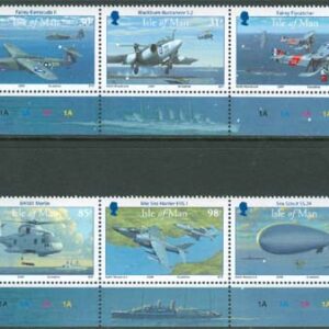 Isle of Man – M 1487-1492 Flyg – Marinens Flyg 100 år, 2 st 3-strip **