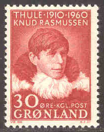 Grönland – F   45 Knud Rasmussen – Polarforskare, 1 kpl **