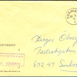 PS-brev Sösjöbyn 30/3-72 Sistadagsstämpel