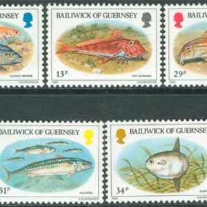 Guernsey – M  314-318 Fiskar bla Makrill, 5 kpl **