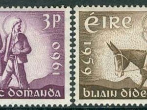 Irland – M  144-145 Djur – Åsnor – Flyktingåret 1960, serie 2 kpl **