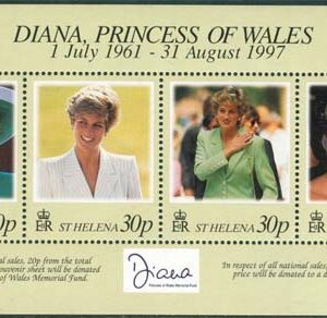 St. Helena – M  728-731 (BL 21) Prinsessan Dianas död, block **