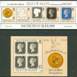 Isle of Man – M BL  12-13 Frimärke på Frimärke – Frim 150 år, 2 Block **