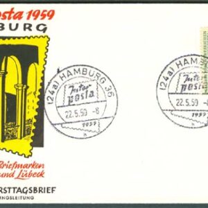 Tyskland – FDC 1959-05-22 – Frimärke på Frimärke – Frimärke 100 år, kpl