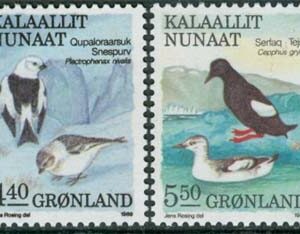 Grönland – F  191-194 Fåglar bla Alfåglar, 4 kpl **