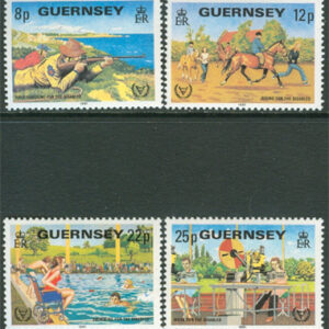 Guernsey – M  237-240 Internationella Handikappåret 1981 bla Sport – Hästar, 4 kpl **