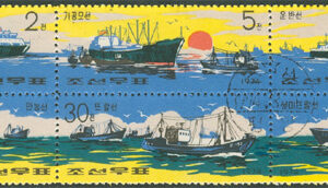Nordkorea – M 1330-1335 Båtar – Fiskefartyg, vackert 6-Block