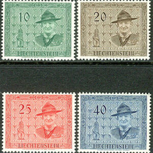 Liechtenstein – M  315-318 14:e Scoutingträffen 1953, serie 4 kpl **