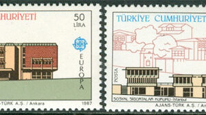 Turkiet – M 2777-2778 Europa CEPT 1987 Arkitektur, serie 2 kpl **